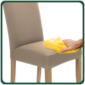 ZESTAW 6 SZT. POKROWCE POKROWIEC NA KRZESŁO BEŻOWY ELASTYCZNY UNIWERSALNY