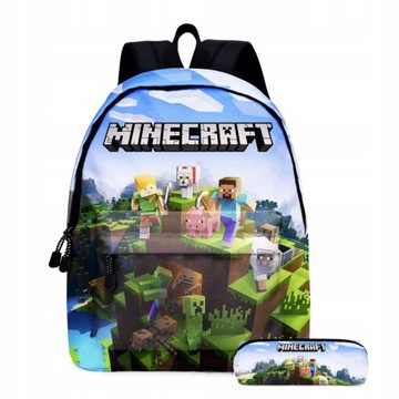 PLECAK SZKOLNY MINECRAFT TORNISTER ZESTAW 2el