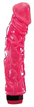 MIĘKKI GIĘTKI GRUBY WIBRATOR BIG JELLY 23CM BROKAT