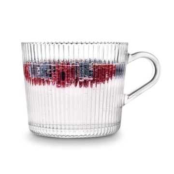 Декоративная ЧАЙНАЯ СТЕКЛЯННАЯ большая КОФЕЙНАЯ КРУЖКА С РУЧКОЙ 400мл Tadar