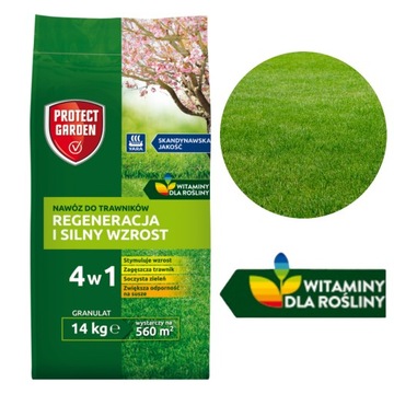 NAWÓZ DO TRAWNIKÓW REGENERACJA I SLINY WZROST 14KG PROTECT GARDEN