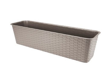 SKRZYNKA BALKONOWA DONICZKA 60CM KARMEL RATTAN