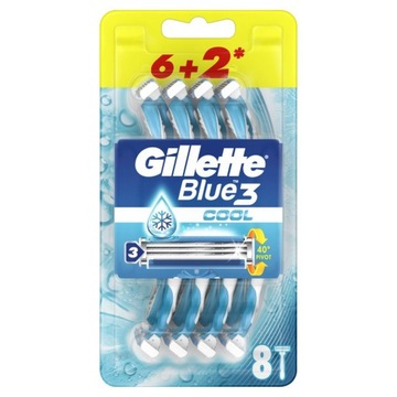 Gillette Blue3 Cool Jednorazowa Maszynka Do Golenia 6+2 Sztuki