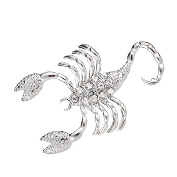 3xSrebrny Kryształ Skorpion Zwierząt Projekt Pin
