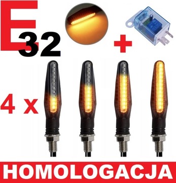 4x Pływające kierunkowskazy 12LED Komplet 4 sztuki + przerywacz HOMOLOGACJA