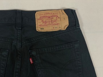 Levis Spodnie Jeansy Męskie Czarne 501 W30 L34