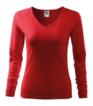 Koszulka Damska Czerwony ELASTYCZNA ELEGANCE 2XL Slim-Fit
