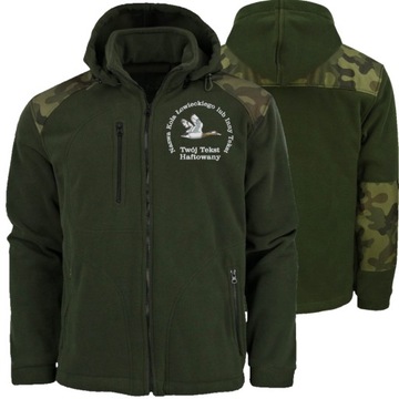 ПОЛЬСКИЙ ТЯЖЕЛЫЙ КАМУФЛЯЖНЫЙ ОХОТНИЧИЙ ФЛИС С ИМЕНЕМ В ПОДАРОК ​​ХАКИ С Капюшоном