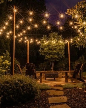 GIRLANDA SOLARNA OGRODOWA LAMPKI SOLARNE 40 ŻARÓWEK LED NA BALKON 6M