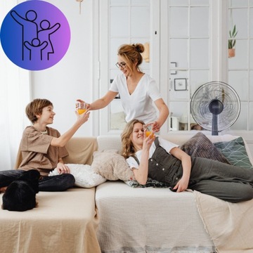 WENTYLATOR STOJĄCY 70 W WIATRAK PODŁOGOWY TIMER DO DOMU BIURA + pilot