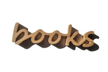 Drewniany napis stojący, naturalny books, dąb, dębowy, z drewna, 34cm