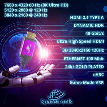 Кабель HDMI-кабель 1 м PREMIUM 2.1 ULTRA HD 4K 8K