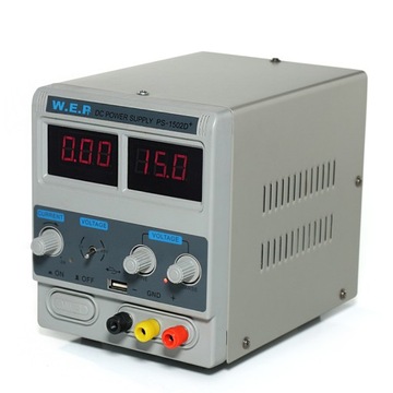 0-15V 2A regulowany zasilacz laboratoryjny DC