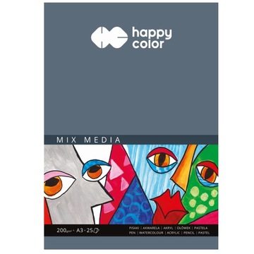 BLOK RYSUNKOWY MALARSKI DO AKWARELI A3 25 ARKUSZY 200g/m2 HAPPY COLOR