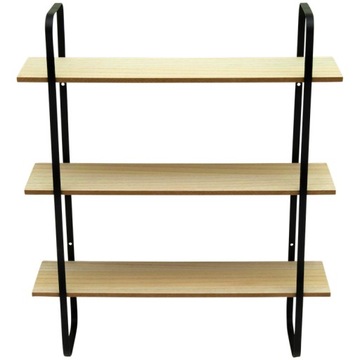 ПОДВЕСНОЙ КНИЖНЫЙ ШКАФ, 3 ПОЛКИ, ЧЕРНЫЙ МЕТАЛЛ ЛОФТ