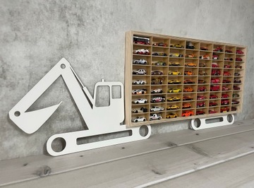 ПОЛКА белая ЭКСКАВАТОРНАЯ с пружинами надпись HOT WHEELS