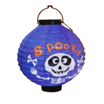 Lampion LED Halloween Fiolet Szkielet 20cm