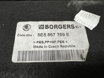 SKODA OCTAVIA III ПОЛКА БАГАЖНИКА 5E5867769E