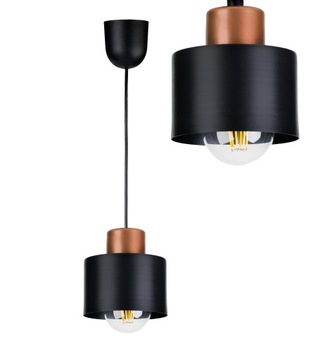 LAMPA wisząca sufitowa ŻYRANDOL zwis KUBEK miedź