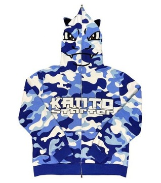 Gengar Y2K BLUZA MĘSKA Z KAPTUREM FULLZIP HIP HOP Najlepsza Jakość