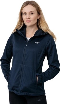 KURTKA PRZEJŚCIOWA SOFTSHELL Z KAPTUREM DAMSKA 4F GRANATOWA H4Z22 r L