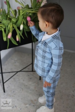 КОСТЮМ ИЗ ХЛОПКА В КЛЕТКУ ДЛЯ МАЛЬЧИКОВ 128 134