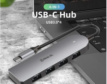 Adapter HUB USB - C / 4 x USB 3.0 REAL-EL Jakość Sklep Warszawa C.H.LAND
