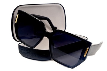 DAMSKIE OKULARY PRZECIWSŁONECZNE GLAMOUR BOLD FRAME Z GRUBYMI ZAUSZNIKAMI