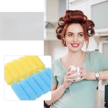 JEDWABNE WAŁKI DO CZARNYCH WŁOSÓW GĄBKA LOKÓWKA MODELUJĄCA 24 SZT.
