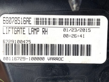 FIAT FREEMONT SVĚTLO PRAVÁ W KRYT LED 68078516AE