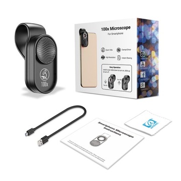 Объектив ЦИФРОВОГО МИКРОСКОПА 100x для телефона / Samsung Huawei Xiaomi Sony LG