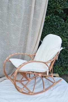 Плетеное кресло-качалка NATURAL, подушка MIX