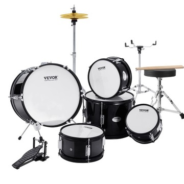 Детская ударная установка VEVOR из 5 предметов с троном черного цвета