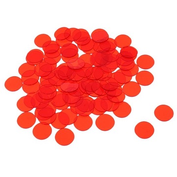 100 sztuk półprzezroczystych żetonów Bingo 3/4 cala czerwony1