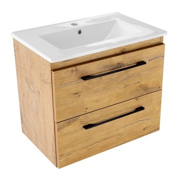 Wisząca szafka łazienkowa z umywalką ceramiczną 60