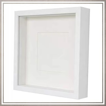 3D глубокая рамка-коробка 24,5х24,5 см для фотографий ручной работы из мха, белая