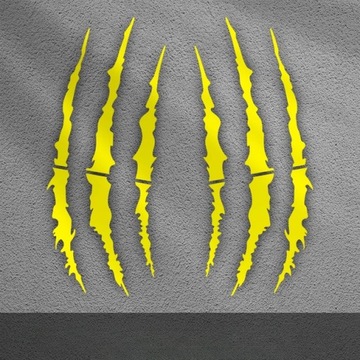 42X17,8CMYELLOW2PCS НАКЛЕЙКИ ДЛЯ МОТОЦИКЛА MONSTER CLAW SCRATCH RACING HEAD D 