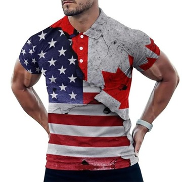|koszulki Polo męskie3D Full Print US National Fla