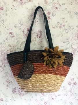 СОЛОМНАЯ СУМКА ПЛЯЖНАЯ КОРЗИНА РОЗОВАЯ НАСТЕННАЯ СУМКА