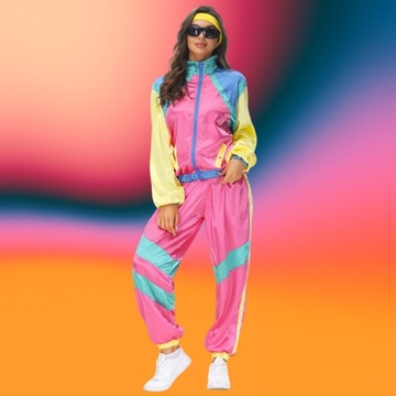 НАряд в стиле дискотека 80-х годов 90-х Фитнес-футболка в стиле ретро-фитнеса XS S