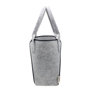 Torba na zakupy Shopper ekologiczna filcowa - szara/antracytowa lamówka