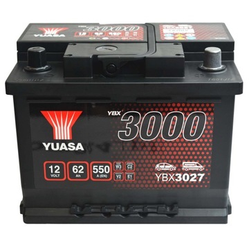 Yuasa YBX3027 12V 62Ah 550A YBX 3027