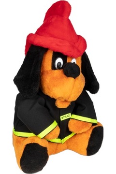 MASKOTKA MIŚ ŻAREK PIESEK STRAŻAK STRAŻ POŻARNA 65 cm