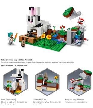 ПОДАРОЧНЫЙ НАБОР LEGO MINECRAFT RABBIT FARM RABBITS MINECRAFT BLOCK