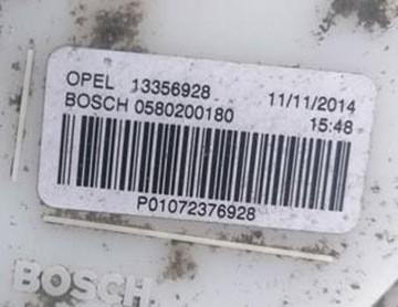 OPEL ADAM 1.4B - ČERPADLO PALIVA 13356928, 0580200180