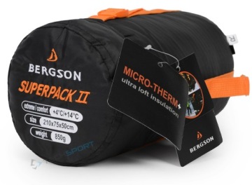 ЛЕГКИЙ УДОБНЫЙ СПАЛЬНЫЙ МЕШОК BERGSON SUPERPACK II 850г 2-й