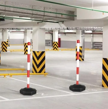 ПАРКОВОЧНЫЙ СТОЙК 80 СМ БЛОКИРОВКА ДОРОЖНОГО ЗАБОРА СО СВЕТООТРАЖАЮЩИМ ОСНОВАНИЕМ