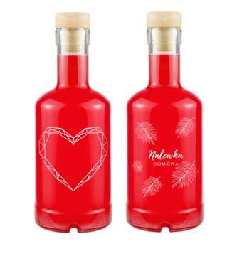 Butelka TADEK 250ml nadrukiem NALEWKA DOMOWA SERCE