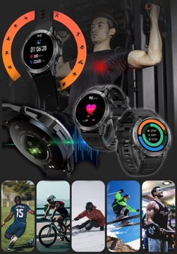 CZARNY SMARTWATCH ZEGAREK MĘSKI AMOLED ROZMOWY POMIARY SPORT WODOODPORNY PL