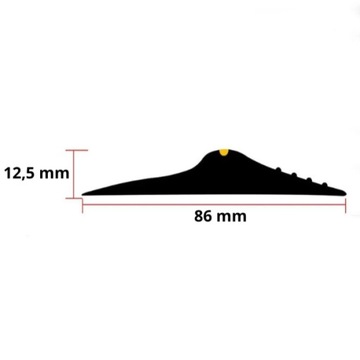 Uszczelka garażowa próg do bramy 12,5x86 mm - 3 m